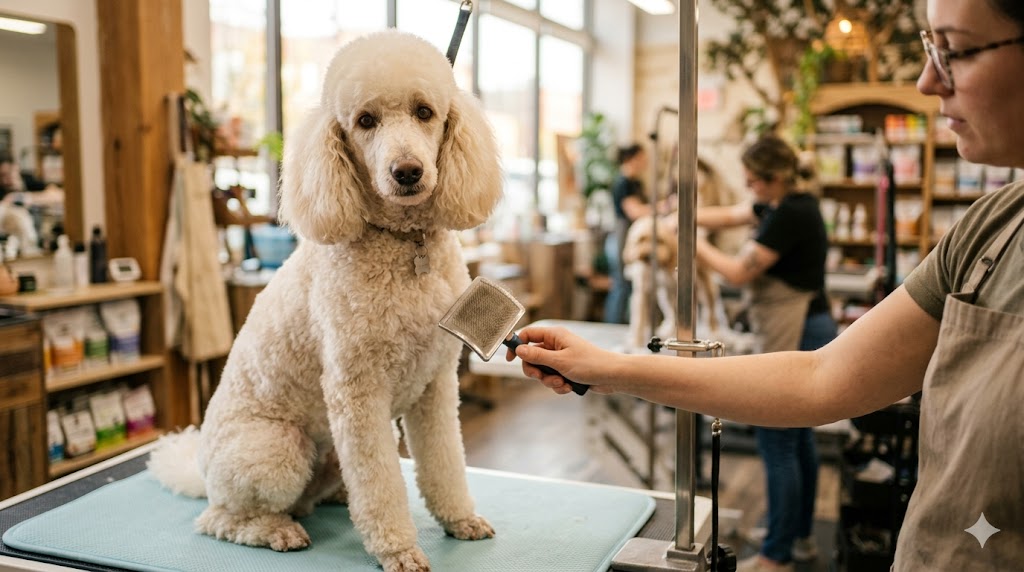 Boxer dog playing tug-of-war with a colorful rope toy on a green lawn